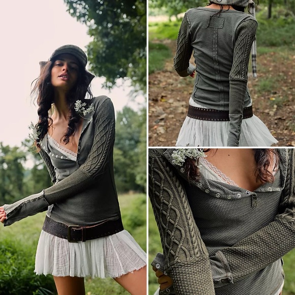 Free People Twisted Cable Cuff Thermal - Picture 1 of 13